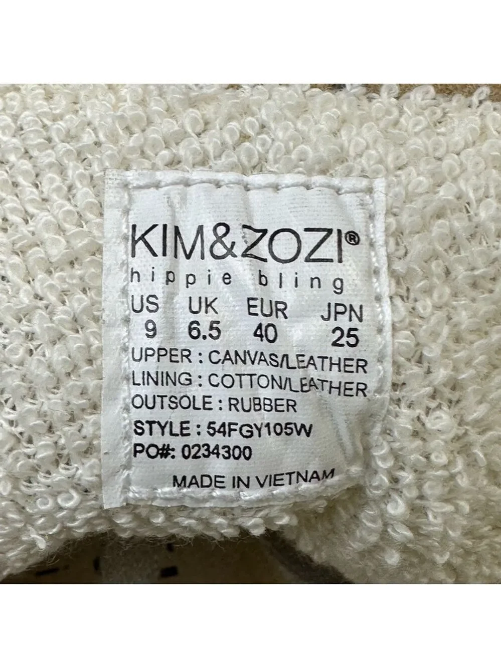 Kim & Zozi Gipster Geo print hi top canvas hippie bling sneakers Size 9